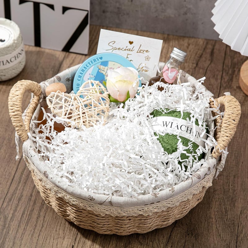 Mefleet ورق مقطع مجعد 2 رطل حشو أبيض - ورق ممزق لصندوق الهدايا - حشو حقيبة سلة الهدايا - حشوة عشب للتغليف والتغليف في عطلة عيد الميلاد - Image 2